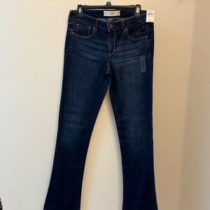 Abercrombie & Fitch Mid Rise Skinny Boot Cut Jeans (Dark Wash)